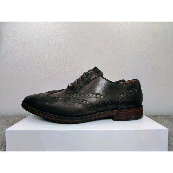 Cole Haan Hamilton Grand Dress Shoes Mens 9 Dark Brown Wing Tip Oxford - Picture 2 of 15